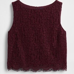 GAP Women’s Lace Sleeveless Camisole - Burgundy